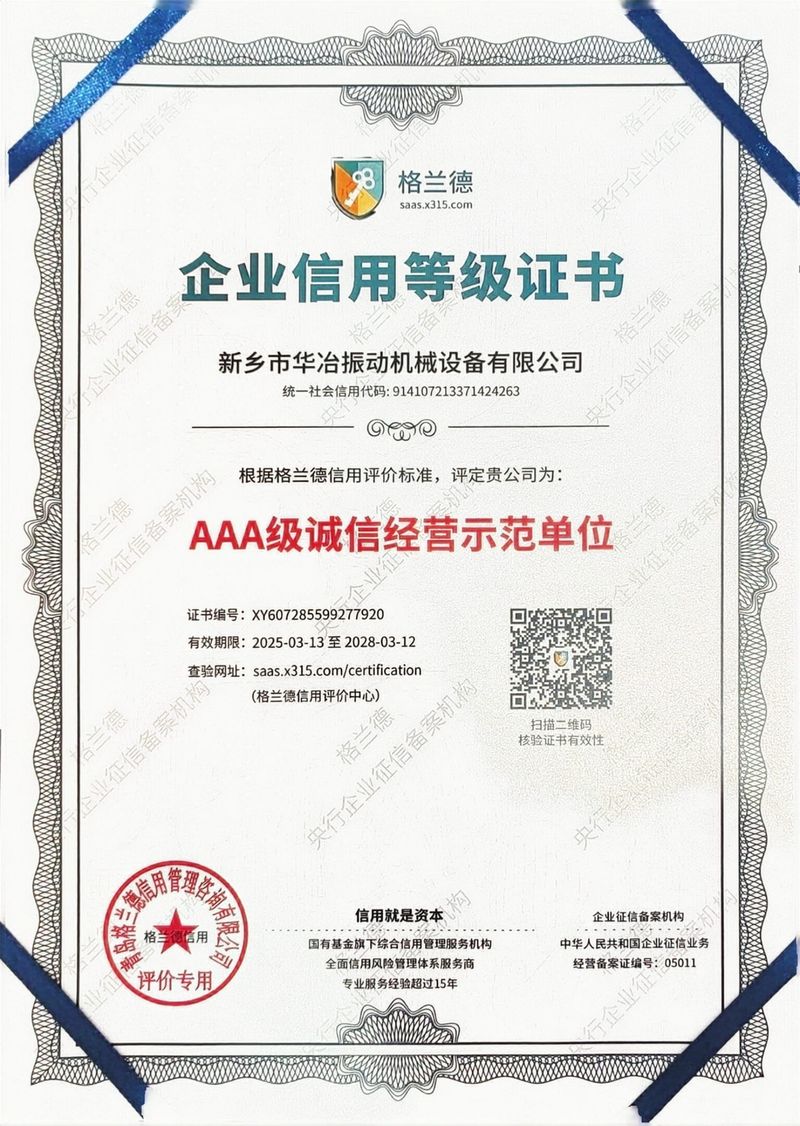 企業信用等級證書